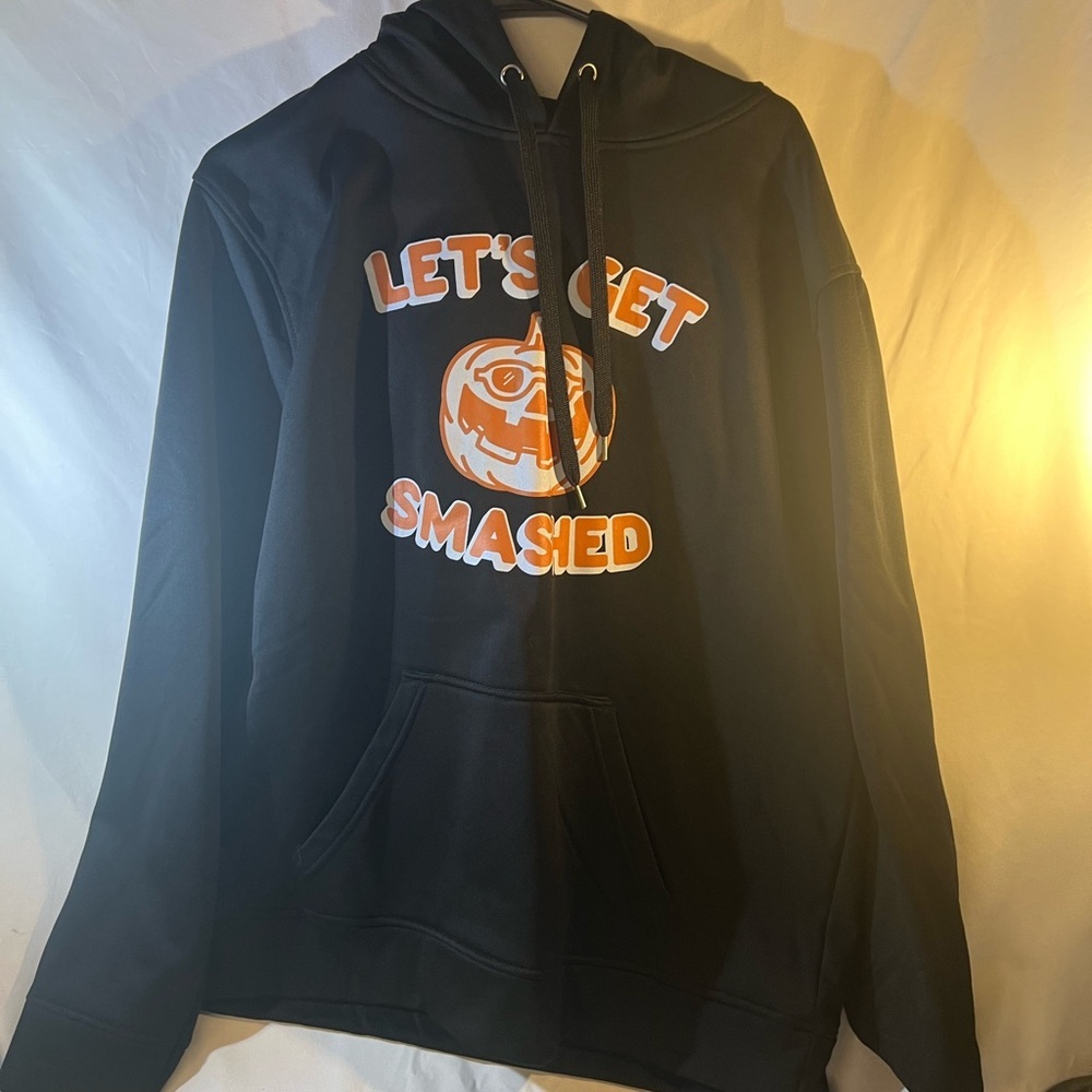 Top of the World Black Hoodie with Orange Graphic